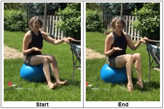 sitting on a ball or chair- 5 Exercises To Boost Foot Strength & Increase Balance