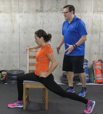 Sitting Hip Flexor Stretch- hip exercises you can do from sitting