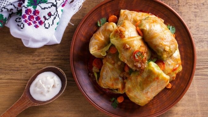 Cabbage rolls with meat