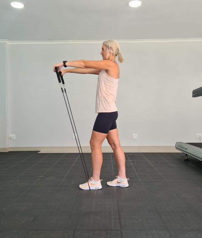 Front Raises Lateral view 2 - Resistance Bands Exercises 