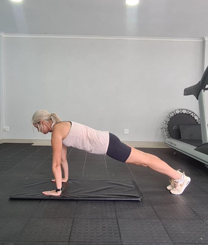 Full Plank with Kick Back Lateral view 1 - Workout for Beginners and Seniors