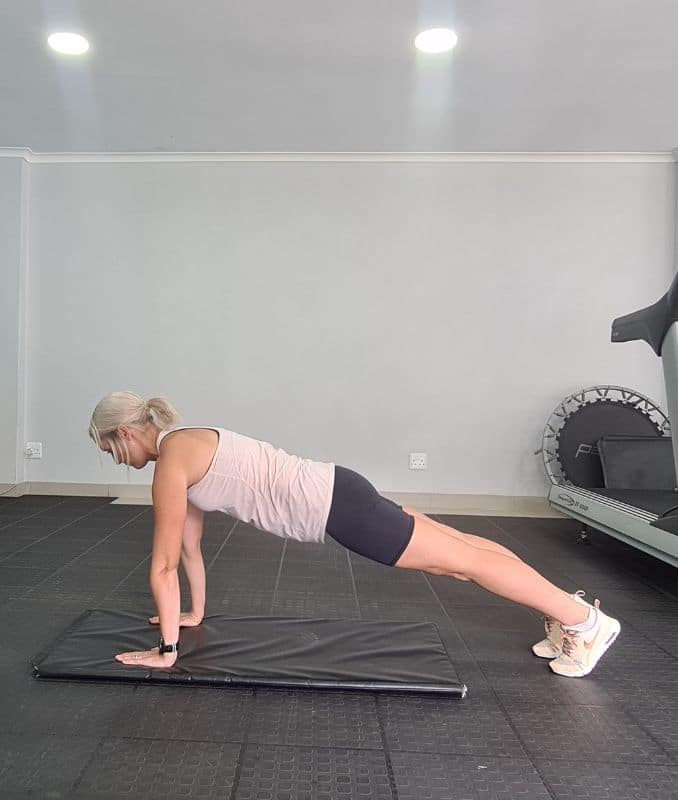 Full plank with Reach Lateral view 1 - Workout for Beginners and Seniors