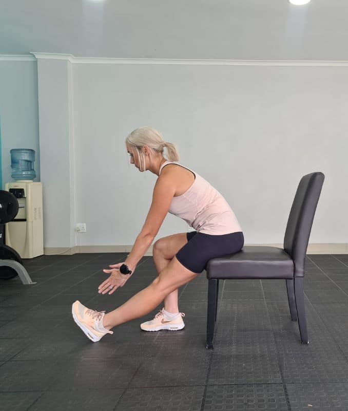 Seated Hamstring Stretch Lateral view 2
