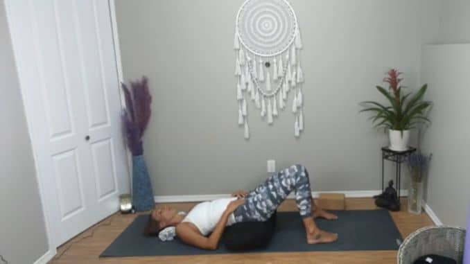Supported bridge - Restorative Yoga Poses