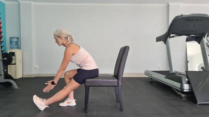 Seated Hamstring Stretch Lateral view 2 - Tight Hamstrings