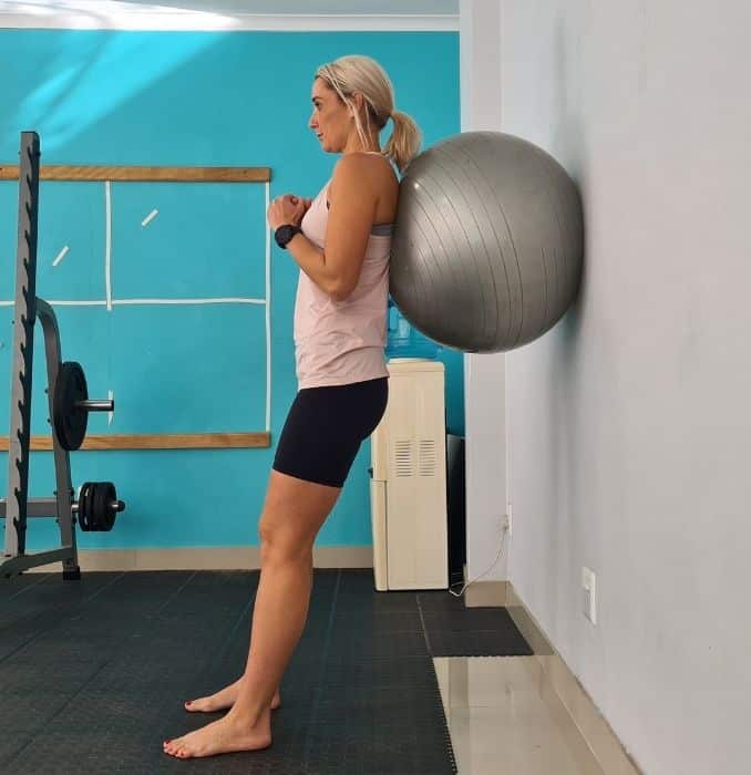 Stability Ball Wall Squats 1