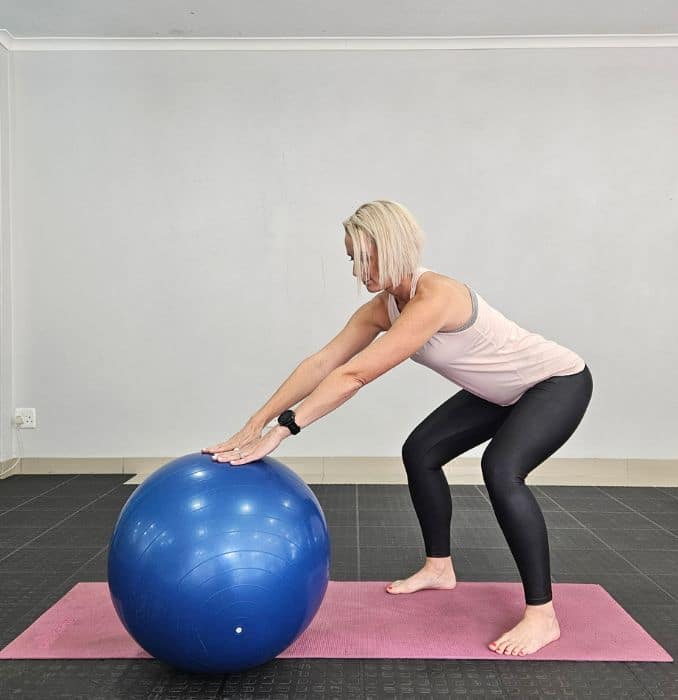 Stability Ball Squat - end