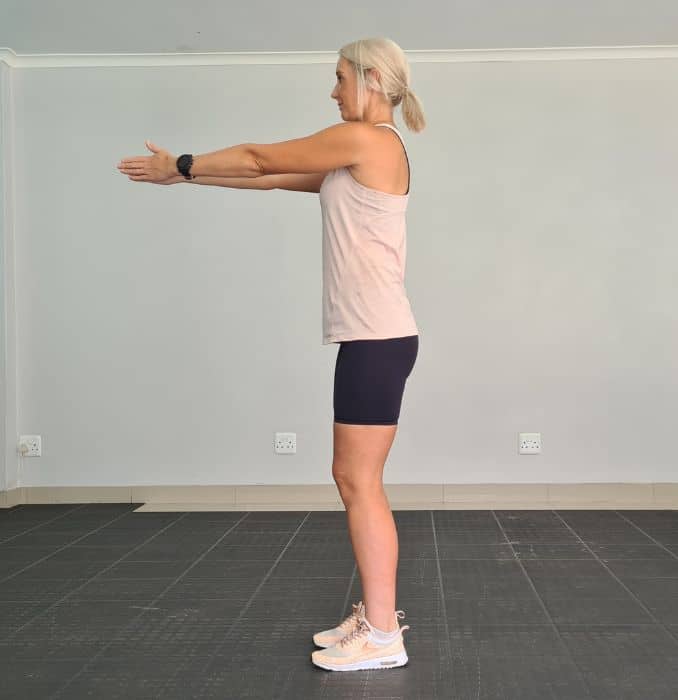Standing Twist - start - Resistance Band Stretches