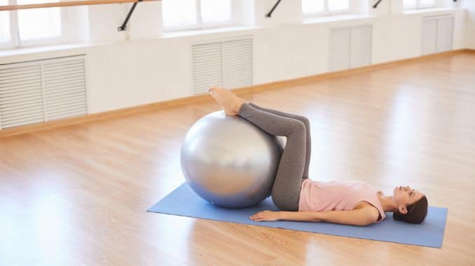 exercising with swiss ball