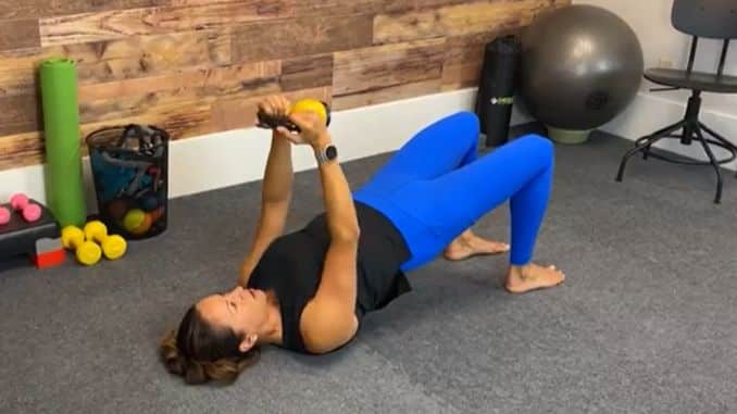glute bridge with chest press - middle B - Posterior Chain Exercises