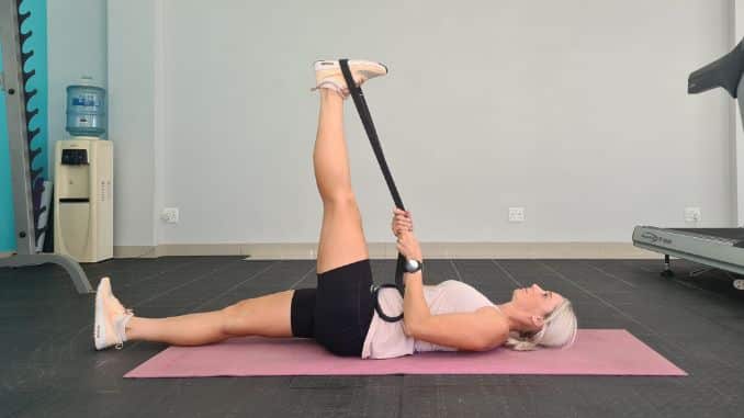 Supine Hamstring Stretch With A Strap