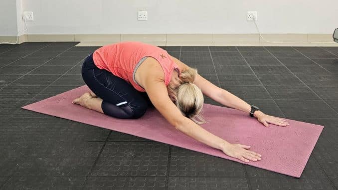 Knee Pushup to Child’s Pose End