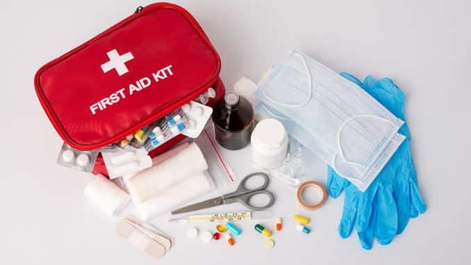 full-first-aid-kit-on-white-background - Walking 2 Miles a Day