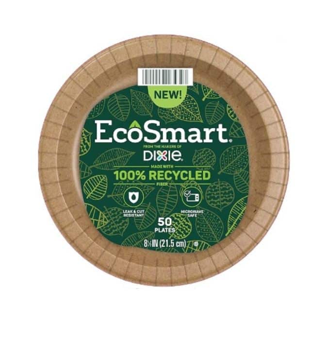 Dixie EcoSmart 100% Recycled Fiber Paper Plates - Christmas Disposal Plates